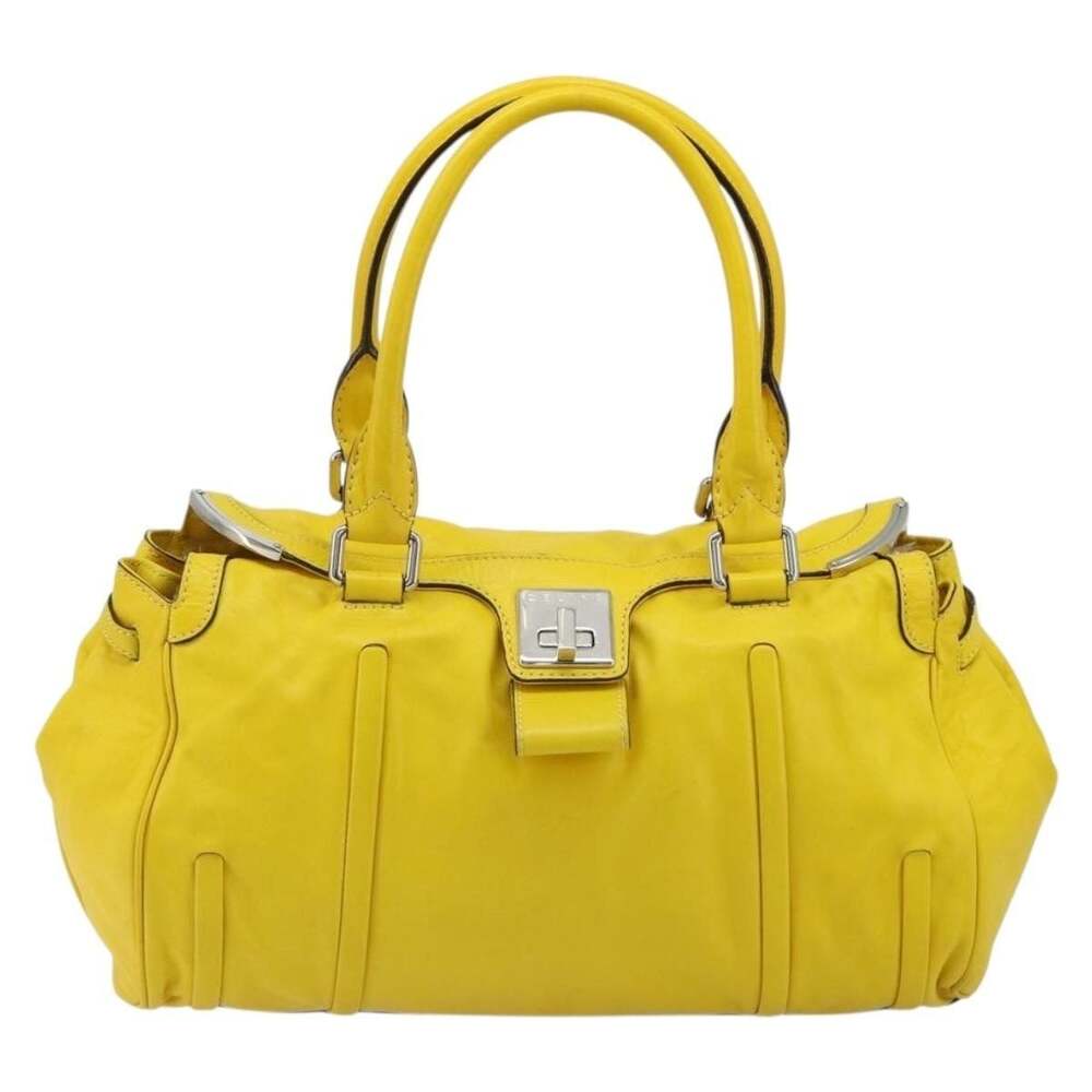 Celine Leather Classic Box Handbag Yellow